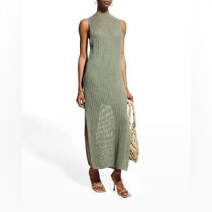 Rag and bone Elegant Green Sleeveless Knit Dress